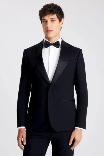 Slim Fit Black Peak Lapel Tuxedo