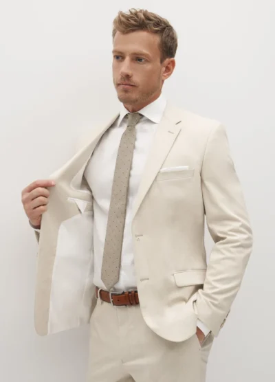 Men's Tan Suit Jacket