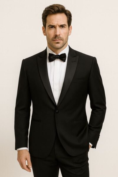 Slim fit Black Black Tuxedo Suit