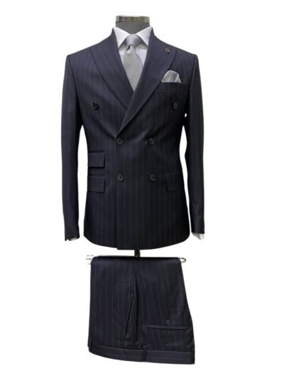 Charcoal Chalk Stripe Double Breasted Suit
