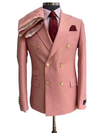 Dusty Blush Pink Double Breasted Suit